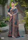 Shanti Vol 11 By Kashvi Bright Moss Foil Printed Saree Collection

